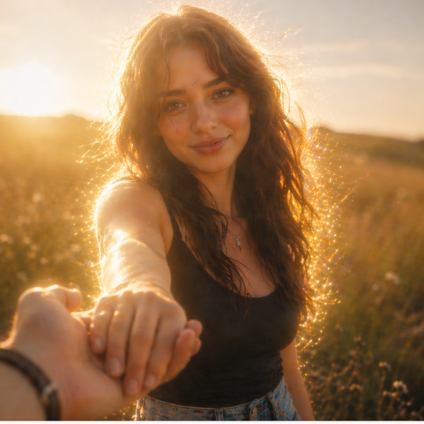 Two people embracing outdoors
